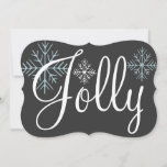 Invitaciones de vacaciones de jolly de Chalkboard<br><div class="desc">Las invitaciones a las vacaciones de Jolly están decoradas con colores de pizarra y copos de nieve. Use estas invitaciones festivas para una fiesta de vacaciones, fiesta de Navidades, fiesta de oficina, fiesta de vacaciones de oficina, fiesta de Navidades de oficina, cena de Navidades, casa abierta, intercambio de galletas, intercambio...</div>