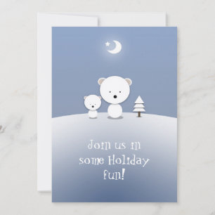 Invitaciones de vacaciones de Navidad de oso polar