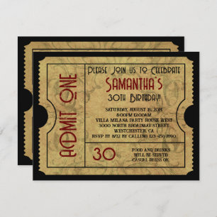 Invitaciones de vale de entrada de personalizado V