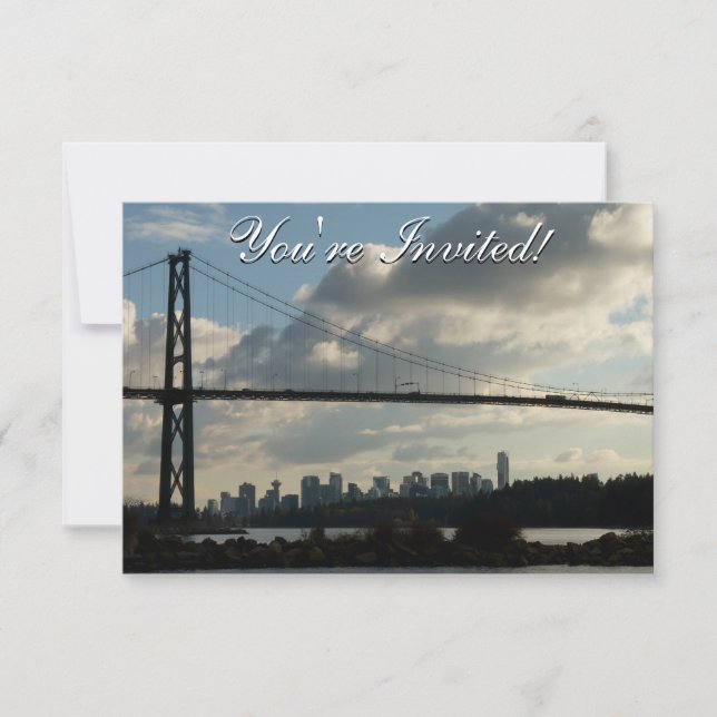 Invitaciones de Vancouver Personalizadas RSVP de V (Anverso)