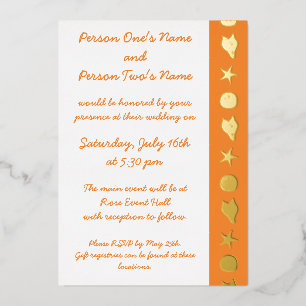 Invitaciones de verano con conchas en papel de alu