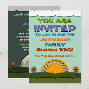 Invitaciones de verano/reunión de día y noche