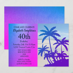 Invitaciones de verano tropical para el cumpleaños