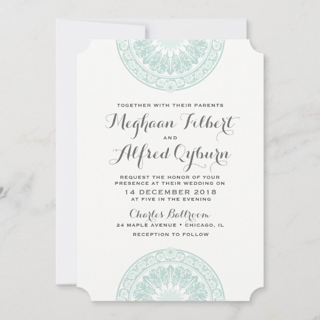 Invitaciones de Versalles a la boda en el jardín f (Anverso)