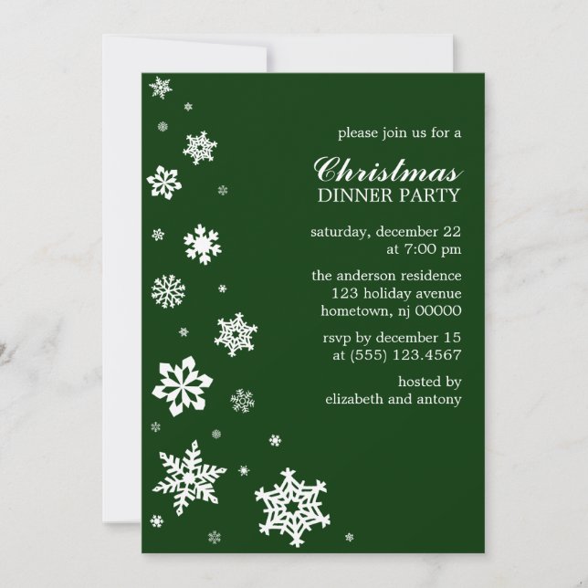 Invitaciones de Whimsy Snowflakes (Anverso)