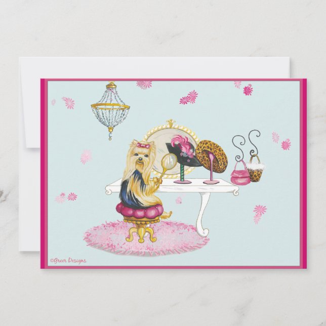 Invitaciones de Yorkie Boudoir (Anverso)