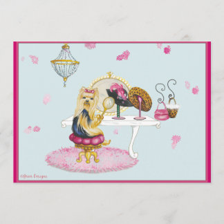 Invitaciones de Yorkie Boudoir
