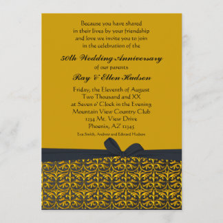Invitaciones del 50º Aniversario Negro y Dorado