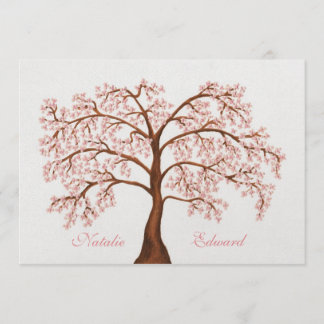 Invitaciones del árbol de la flor de cerezo de