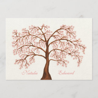 Invitaciones del árbol de la flor de cerezo de