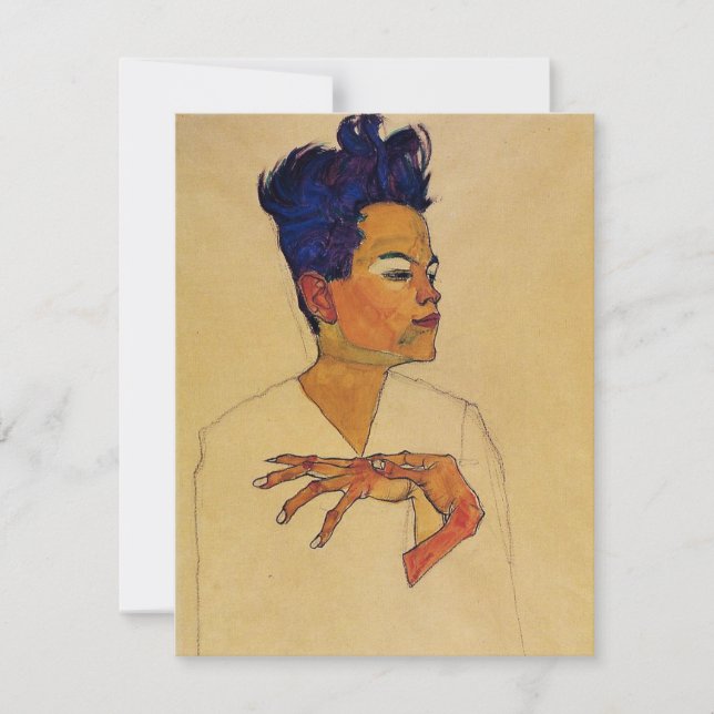 Invitaciones del autorretrato de Egon Schiele (Anverso)