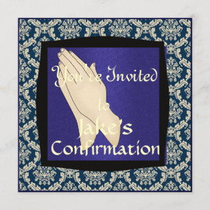 INVITACIONES DEL AZUL DE LA CONFIRMACIÓN DE LOS