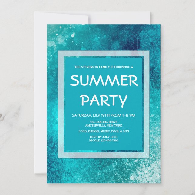 Invitaciones del azul del glaciar (Anverso)