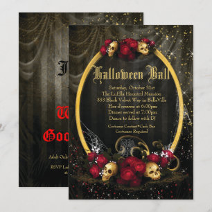 Invitaciones del baile de disfraces de Halloween
