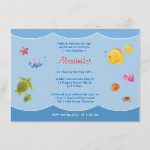 Invitaciones del bautismo del mar
