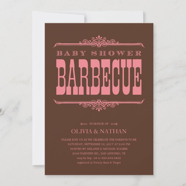 Invitaciones del Bbq Baby Shower (Anverso)