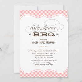 Invitaciones del Bbq Baby Shower - mantel rosado