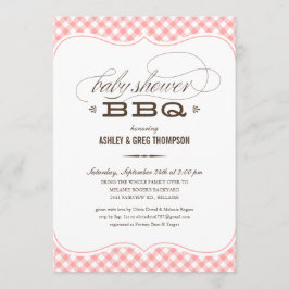 Invitaciones del Bbq Baby Shower - mantel rosado