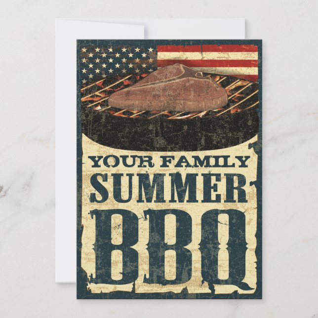 Invitaciones del Bbq de la bandera americana (Anverso)