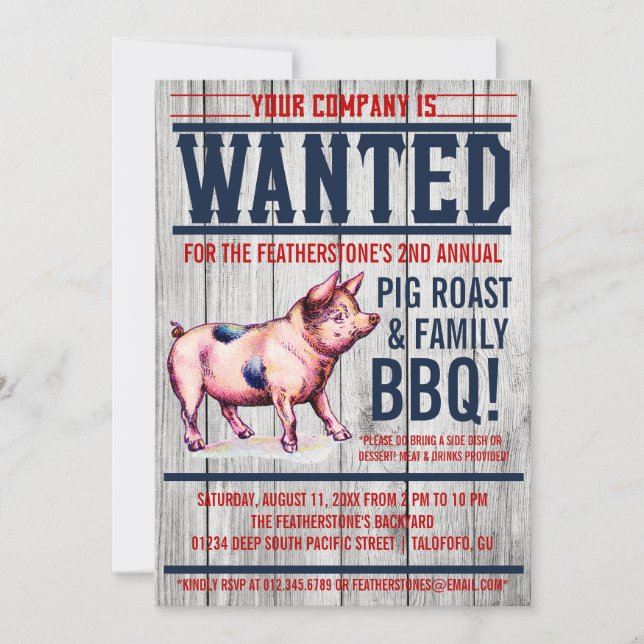 Invitaciones del Bbq de la familia de la carne (Anverso)