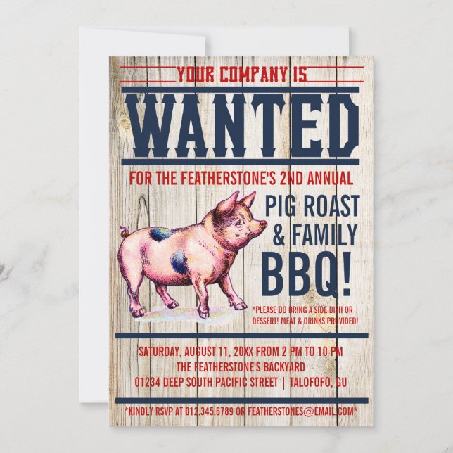 Invitaciones del Bbq de la familia de la carne (Anverso)