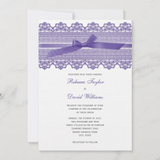 Invitaciones del boda del cordón y de la cinta