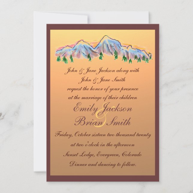Invitaciones del boda del otoño del diseño de la (Anverso)