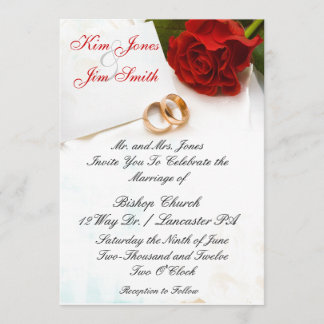 invitaciones del boda del rosa rojo