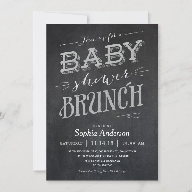Invitaciones del brunch de Baby Shower de la (Anverso)