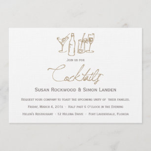 Invitaciones del cóctel de la boda el   Brown