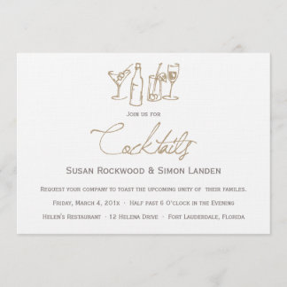 Invitaciones del cóctel de la boda el | Brown