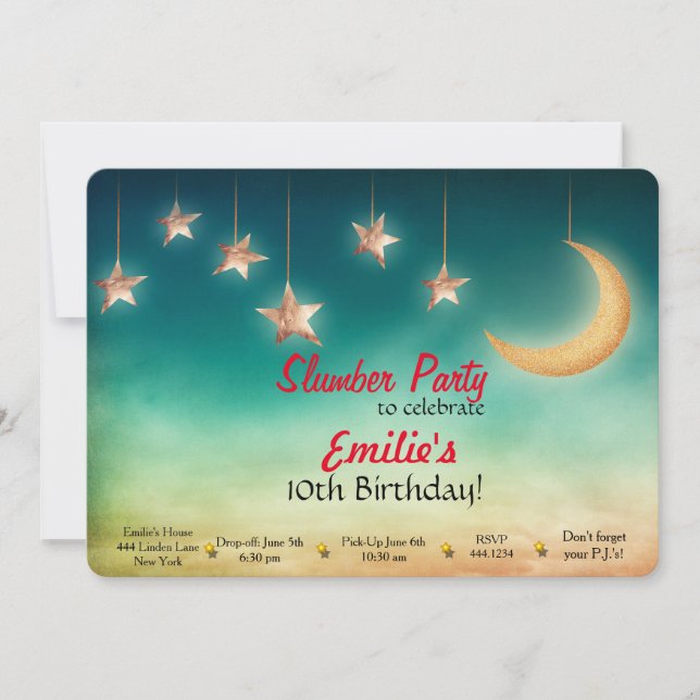 Invitaciones del cumpleaños de la fiesta de (Anverso)