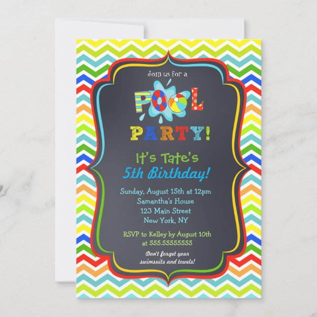 Invitaciones del cumpleaños de la fiesta en la (Anverso)