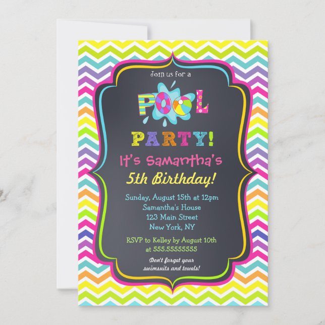 Invitaciones del cumpleaños de la fiesta en la (Anverso)