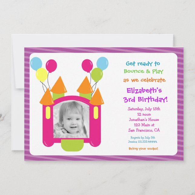 Invitaciones del cumpleaños de la foto de la casa (Anverso)