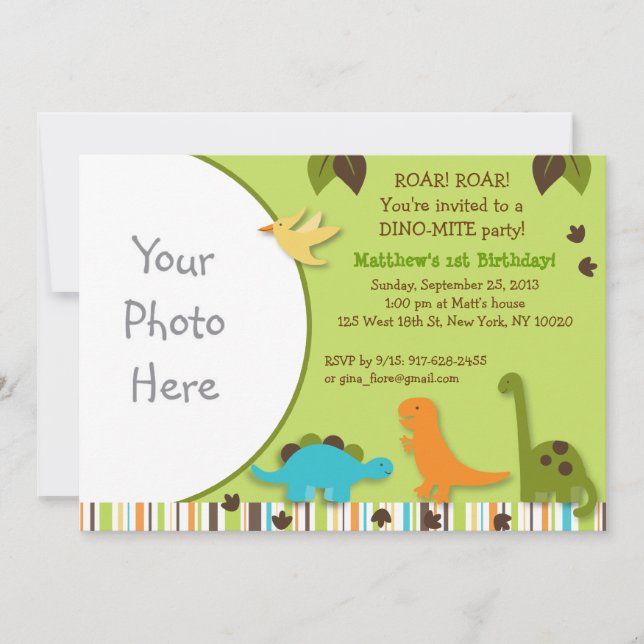 Invitaciones del cumpleaños de la foto del (Anverso)