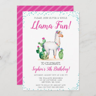 Invitaciones del cumpleaños de la llama de la