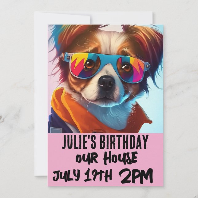 INVITACIONES DEL CUMPLEAÑOS DE LOS NIÑOS CON DIVER (Anverso)