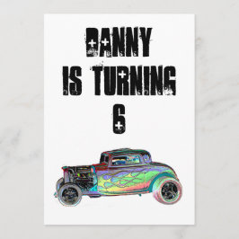 Invitaciones del cumpleaños del coche de carreras