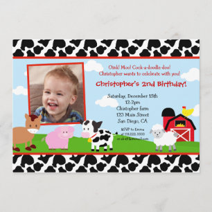 Invitaciones del cumpleaños del corral de la