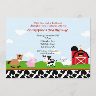 Invitaciones del cumpleaños del corral de la