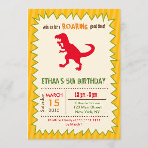 Invitaciones del cumpleaños del dinosaurio
