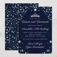 Invitaciones del cumpleaños del dril de algodón y