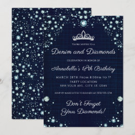 Invitaciones del cumpleaños del dril de algodón y
