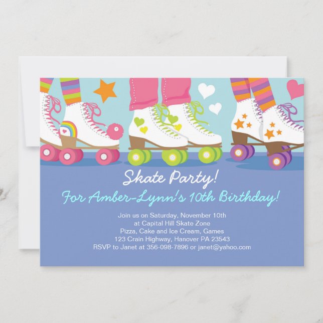 Invitaciones del cumpleaños del fiesta del (Anverso)