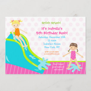 Invitaciones del cumpleaños del fiesta del agua