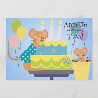 Invitaciones del cumpleaños del fiesta del ratón