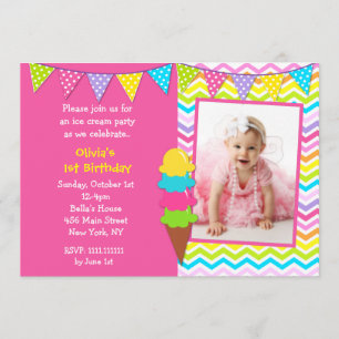 Invitaciones del cumpleaños del helado
