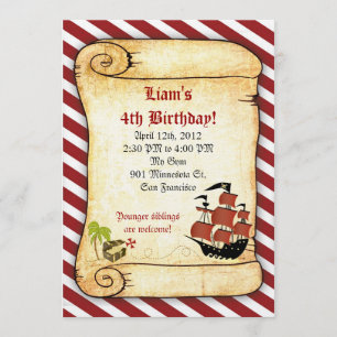 Invitaciones del cumpleaños del pirata