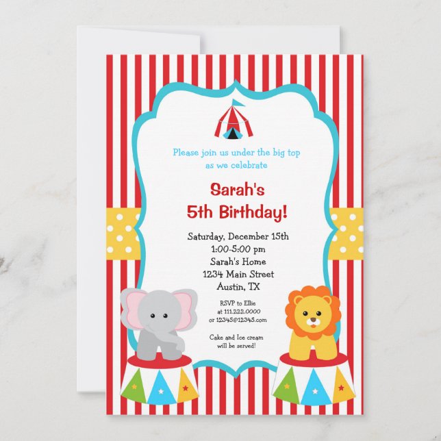 Invitaciones del cumpleaños del top grande del (Anverso)